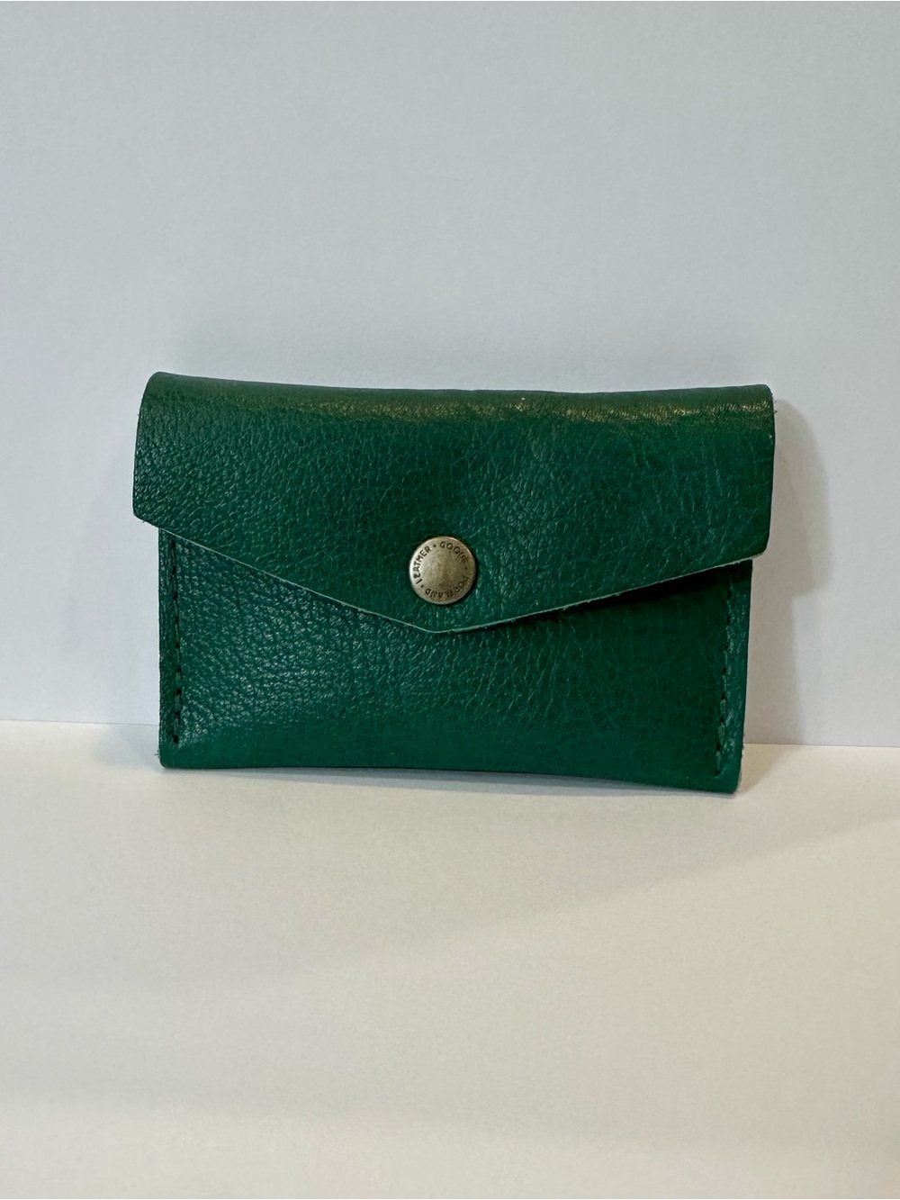 Portland Leather Emerald Green Envelope Card Wallet